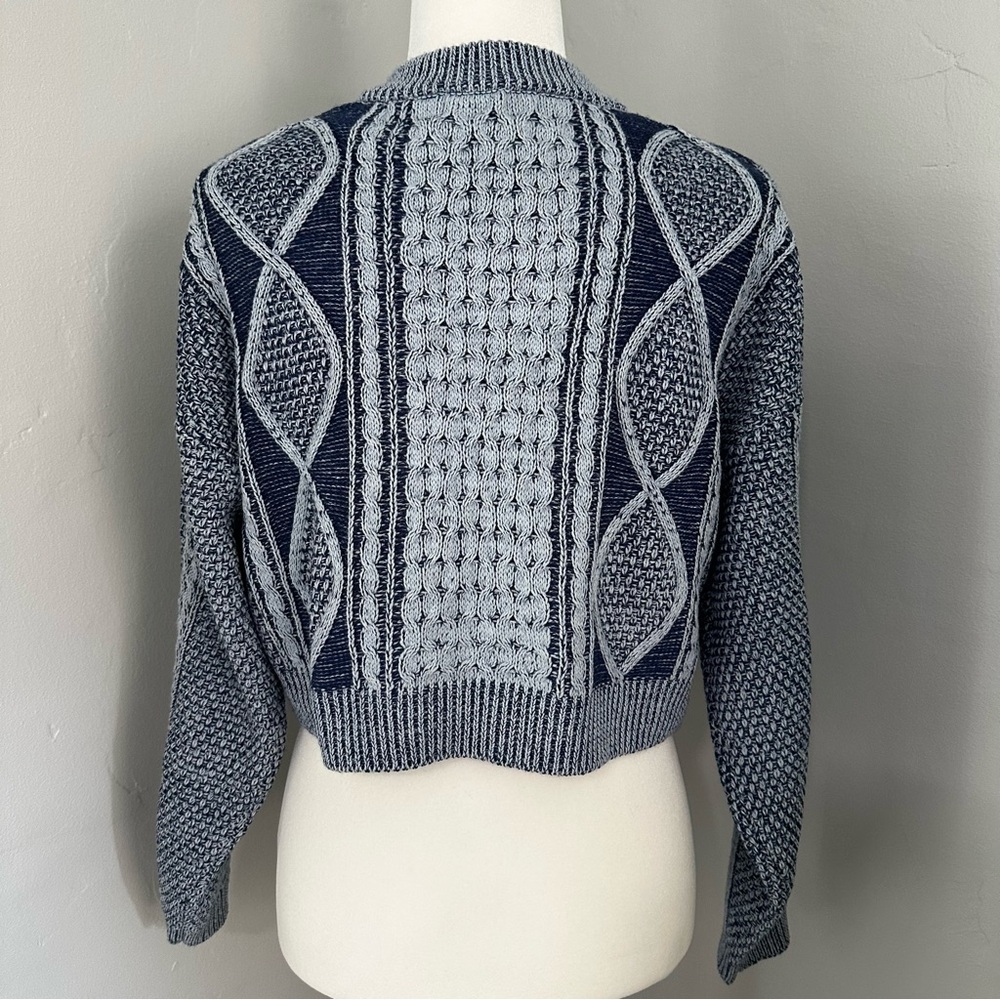 Willow‎ & Wind Knitted Sweater, Cropped, Navy, Light Grey, Oversized, Large - Picture 5 of 12